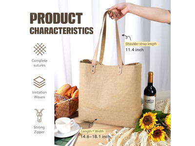 Cheap Straw Tote Bag Artificial Customized Half Round