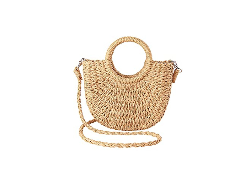 Colorful Straw Bag Beach Basket Braided Tote Handmade Malaysia Mexican Bags