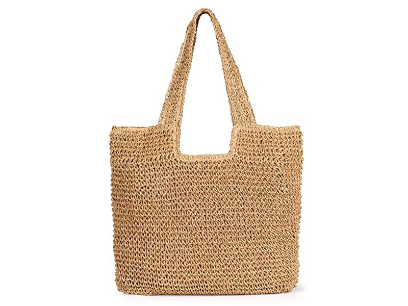 Cotton Straw Bag Basket Flower Beaded Basic Bags Canvas Boho Purse Barrel