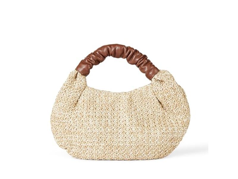 Half Moon Straw Bag Book Tote A Made Of 2 Pack Clutch Bow Decor Bundle Hand Held