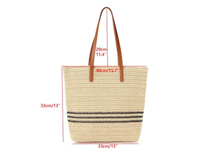 Lady Straw Handbag Bag Hat Sets Kit Girl For Soap Makeup Beach Rattan Purse