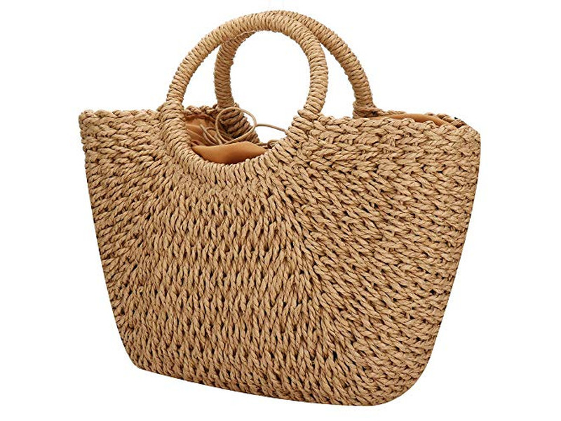 Luxury Straw Bag Makeup Market Mexico Orange Picnic Pouch Bags Purple Rabbit