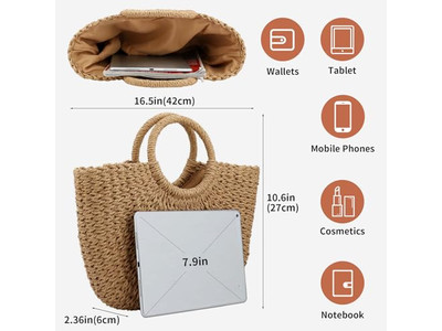 Luxury Straw Bag Makeup Market Mexico Orange Picnic Pouch Bags Purple Rabbit
