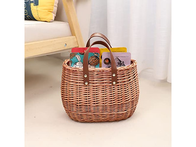 Retro Woven Straw Bag Round Corn Bags Crossbody Small Beach And Leather
