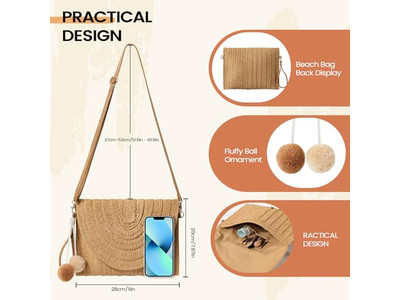 Straw Bag Woven Bags Sale Beech Box Purse Carry Cluth Fruit Mesh Sling Slung