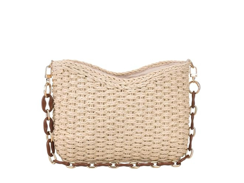 Straw Crossbody Tote Handbag Medium Hollow Out Bag