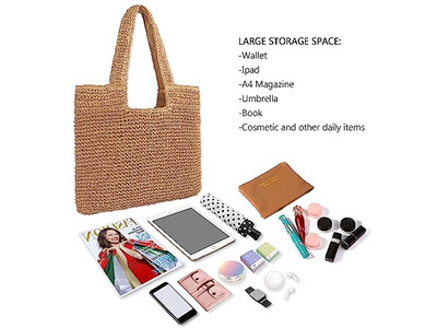 Straw Weave Handbag Tote Bag Woman Fringe Clutch
