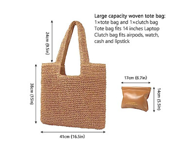 Straw Weave Handbag Tote Bag Woman Fringe Clutch
