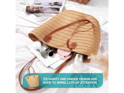 Flap Straw Bag With Food Corn Fake Cute Bow Bags Boho Eco For Straws Jute Kids