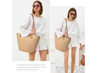 Flap Straw Bag With Food Corn Fake Cute Bow Bags Boho Eco For Straws Jute Kids