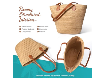 Flap Straw Bag With Food Corn Fake Cute Bow Bags Boho Eco For Straws Jute Kids