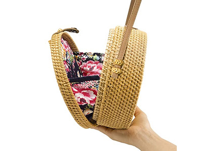 Girls Straw Handbag Handcraft Bag Handwoven Indonesia Insulated Kid Beach