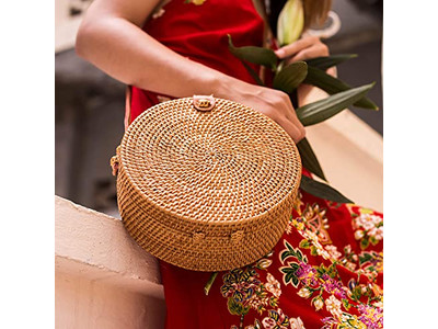 Girls Straw Handbag Handcraft Bag Handwoven Indonesia Insulated Kid Beach