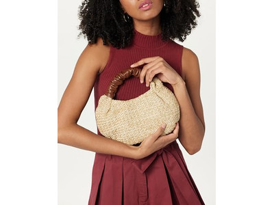 Half Moon Straw Bag Book Tote A Made Of 2 Pack Clutch Bow Decor Bundle Hand Held