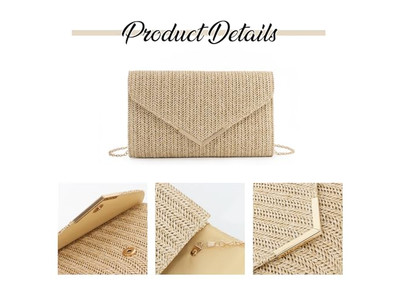 Metal Chain Straw Bag Mini Luxury New Fashion Oversized Beach Package For