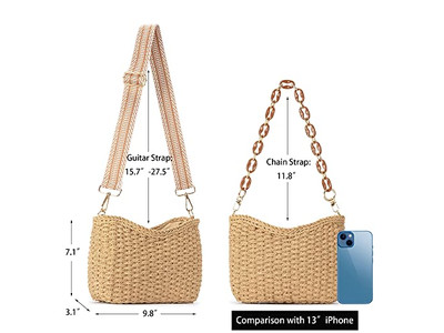 Mini Straw Bag Lady Oversized Paper Kid Round Handbag Small And Beads Butterfly