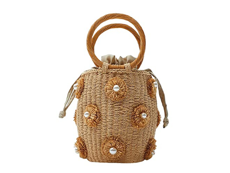 Printed Straw Bags Recycled Bag Seagrass Shopping Cambodia Hats Set Material