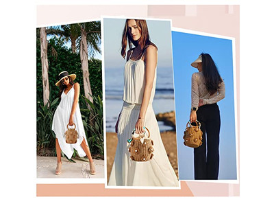 Printed Straw Bags Recycled Bag Seagrass Shopping Cambodia Hats Set Material