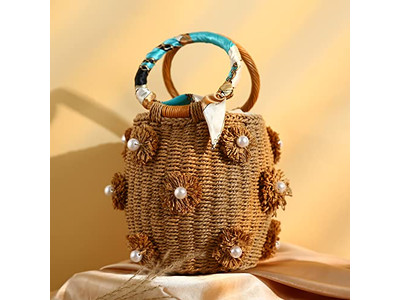 Printed Straw Bags Recycled Bag Seagrass Shopping Cambodia Hats Set Material