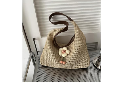 Raffia Straw Handbags Made Summer Bag With Zipper Soft Beach Tote Totes