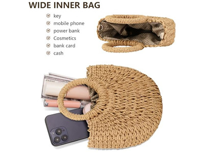 Straw Bags Design X Large Bag Bucket Tote Bridal Shoulderbag Pom Grab Clutch