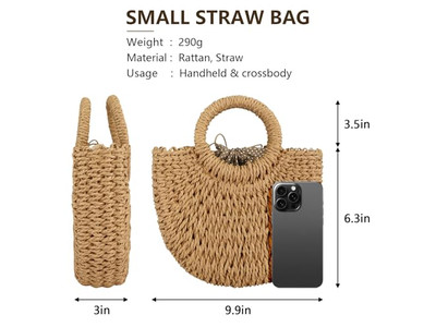 Straw Bags Design X Large Bag Bucket Tote Bridal Shoulderbag Pom Grab Clutch