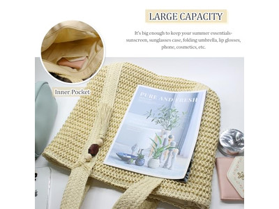 Straw Collecting Bag Beach Handbags Bags Decorated Women Wave Mini