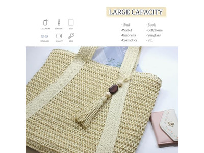 Straw Collecting Bag Beach Handbags Bags Decorated Women Wave Mini