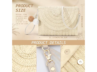 Straw Knitted Bag Phone Purse Purses Bags Summer Weaving Striped Trendy Weaved
