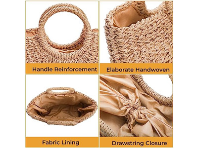 Summer Straw Bag 2023 Fancy Hand Bags Semi-Circle Women'S New Wholesalers
